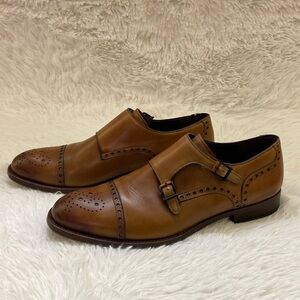 Magnanni , Men’s,Tan Leather Dress Shoes With Buckle At The Side.Size11